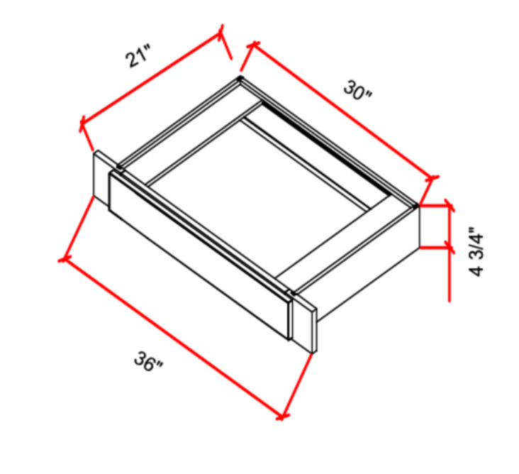 Vanity Knee Drawer Trimmable One Drawer for Compact Vanities