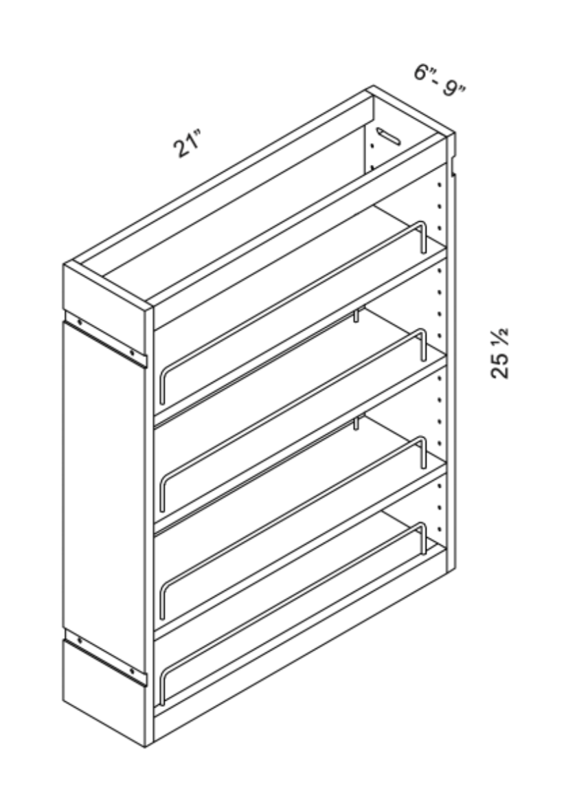 Base Pull Out Cabinet Organizer With Adjustable Shelves