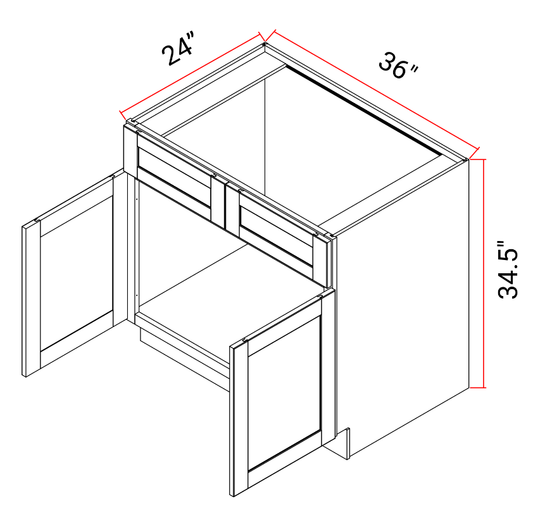 Sink Base Cabinet With Double Doors And False Fronts