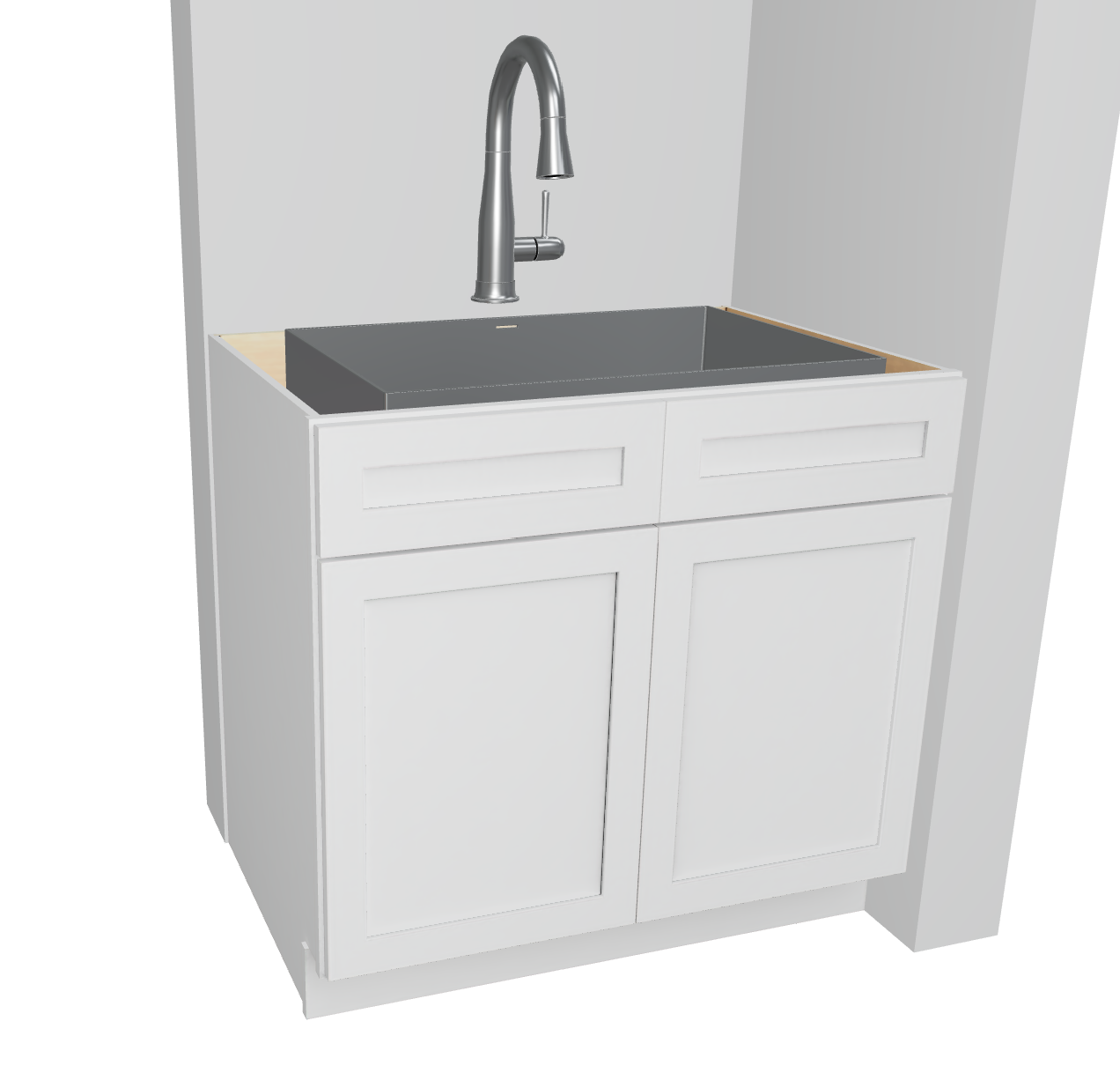 Sink Base Cabinet With Double Doors And False Fronts
