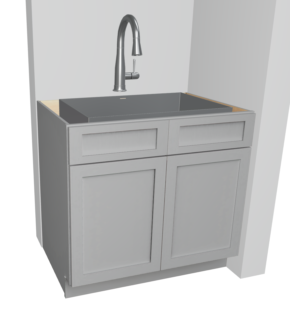 Sink Base Cabinet With Double Doors And False Fronts