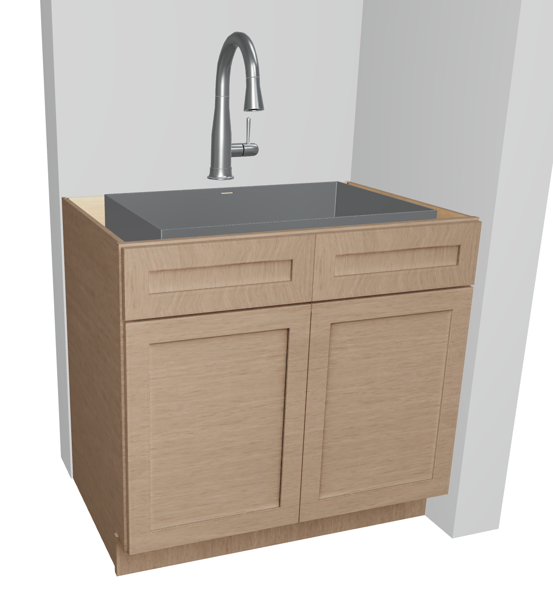 Sink Base Cabinet With Double Doors And False Fronts