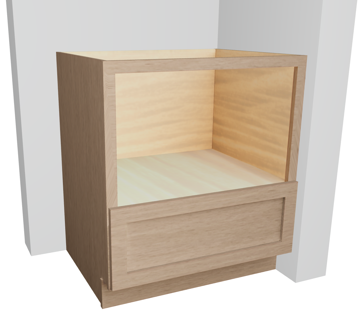 Base Microwave Cabinet With One Drawer Solid Wood For Home