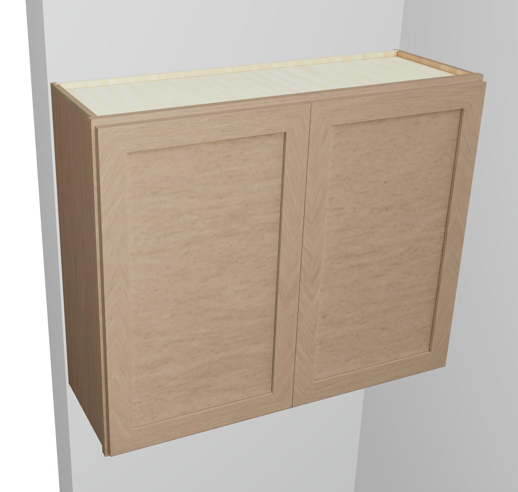 Wall Cabinet Butt Doors Two Adjustable Shelves 30 Inch
