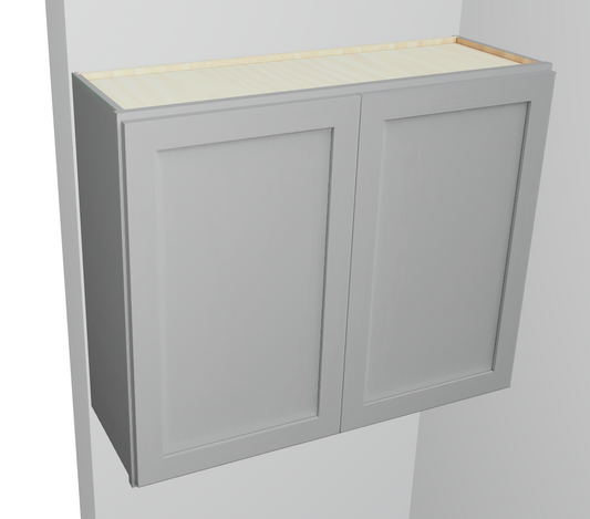 Wall Cabinet Butt Doors Two Adjustable Shelves 30 Inch