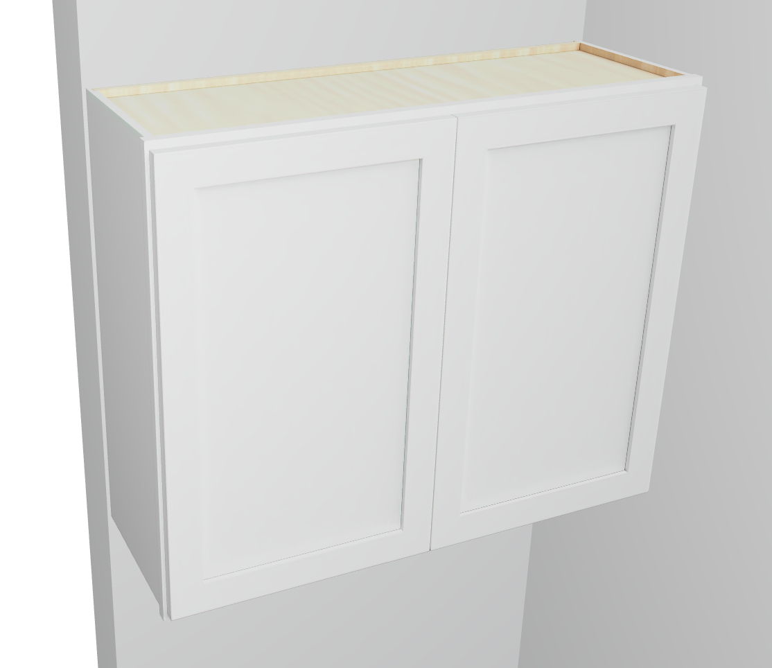 Wall Cabinet Butt Doors Two Adjustable Shelves 30 Inch