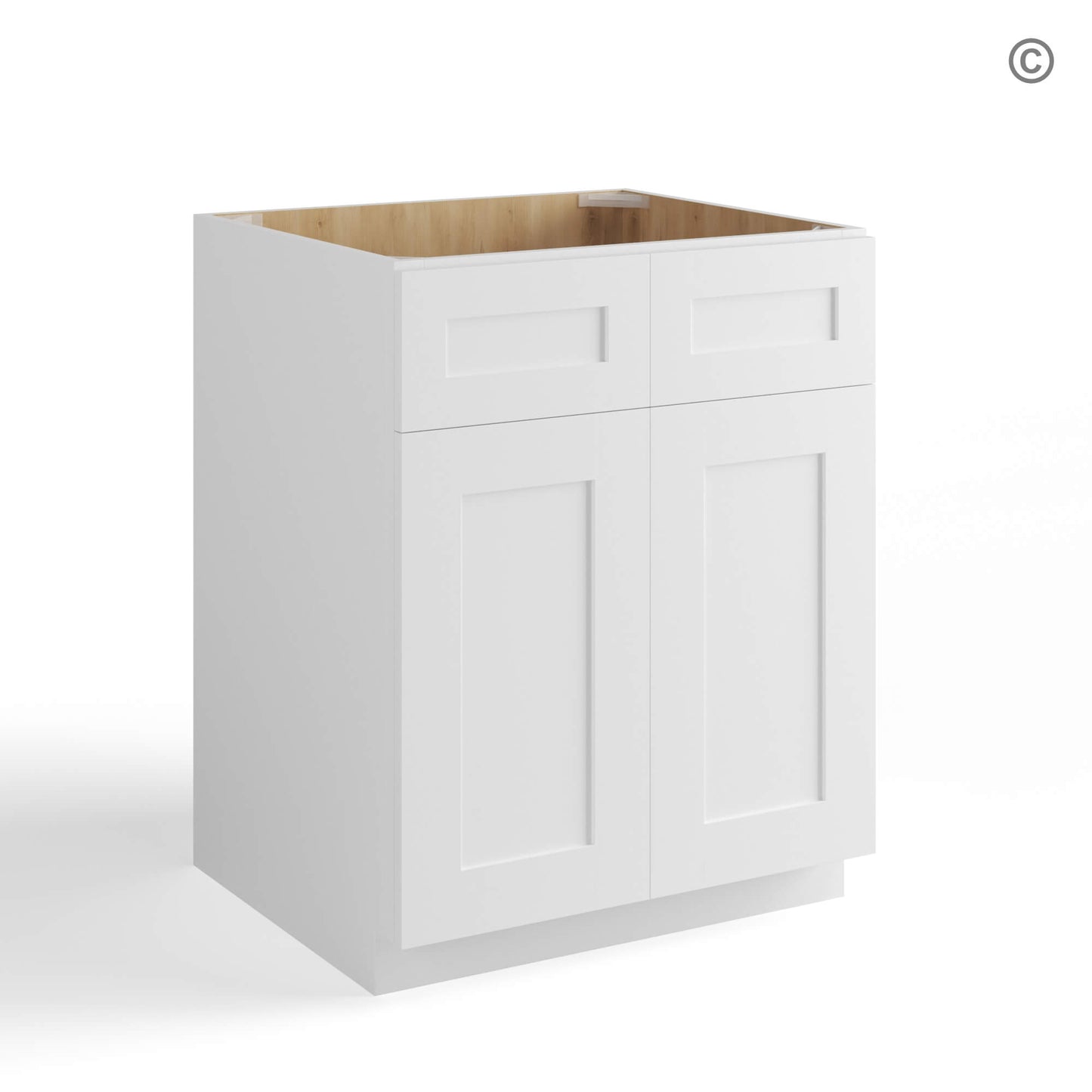 Base Cabinet Shaker Sink Base With Double Doors and False Drawers