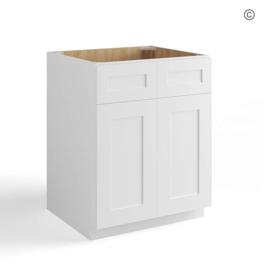 Base Cabinet Shaker Sink Base With Double Doors and False Drawers