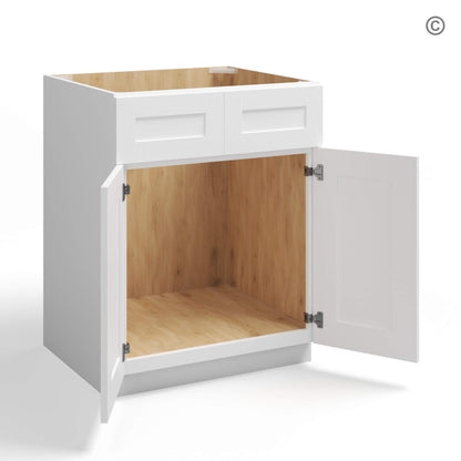 Base Cabinet Shaker Sink Base With Double Doors and False Drawers