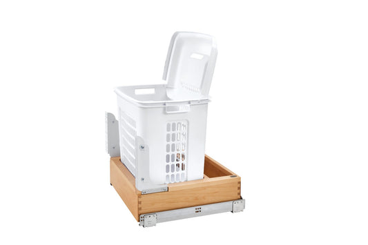 Wood Bottom Mount Hamper Under Vanity Space Saving Laundry