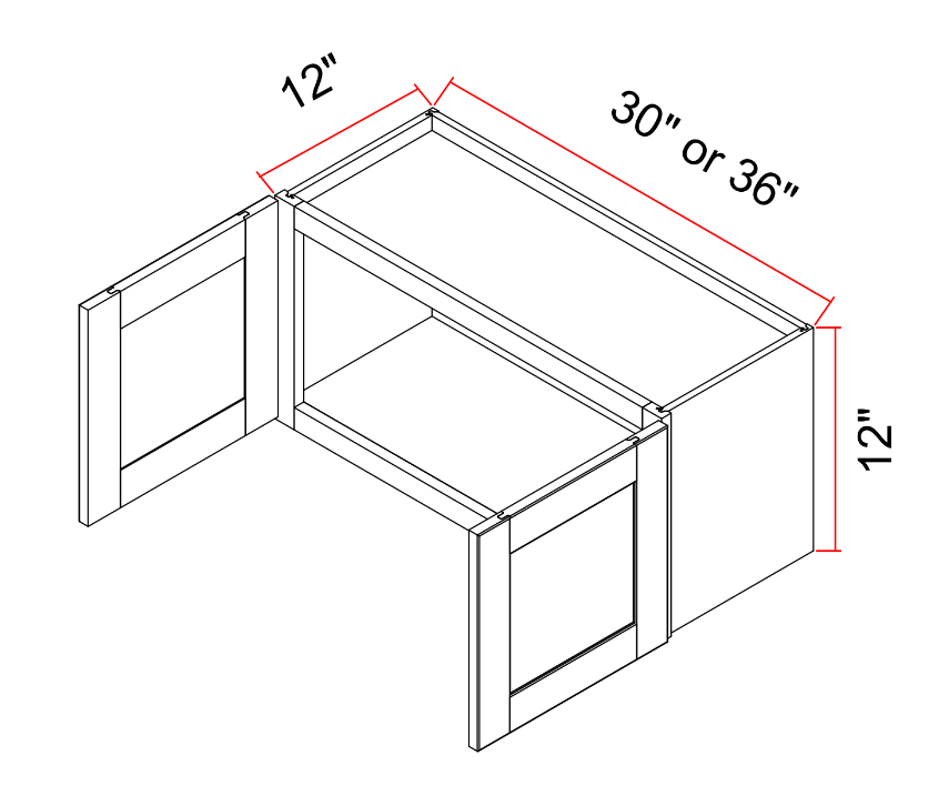 Wall Cabinet Butt Doors 12"H