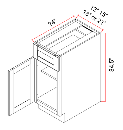 Base Cabinet LeftRight Doors One Drawer One Adjustable Shelf