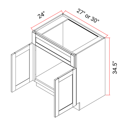 Sink Base Cabinet With Double Doors And False Fronts
