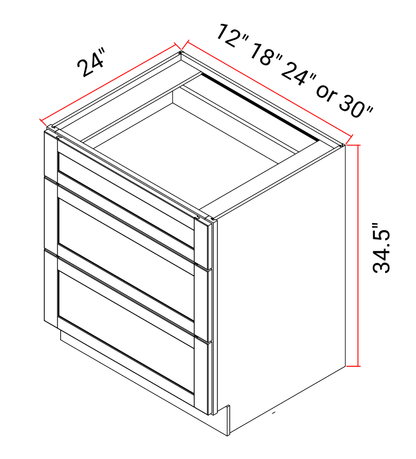 Base Cabinet Three Drawers Premium Durable Storage Solution