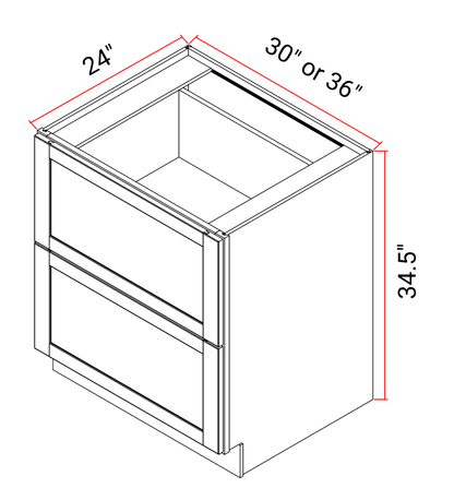 Base Cabinet Double Drawers For Storage