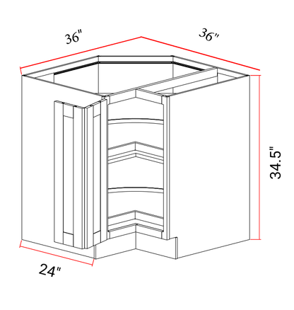 Base Lazy Susan Cabinet Bi Fold Doors For Corner Storage