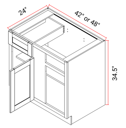 Base Blind Corner Cabinet One Door Drawer Adjustable Shelf