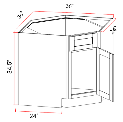 Corner Sink Base Cabinet Left Or Right Door One False Front
