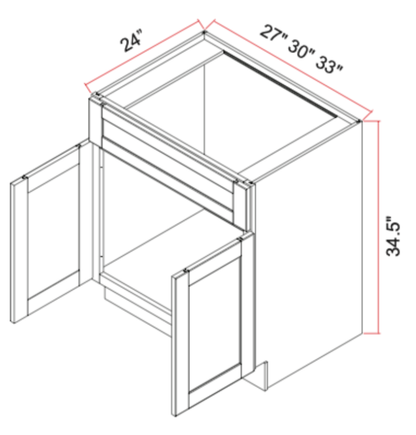 Sink Base Cabinet With Double Doors And False Fronts