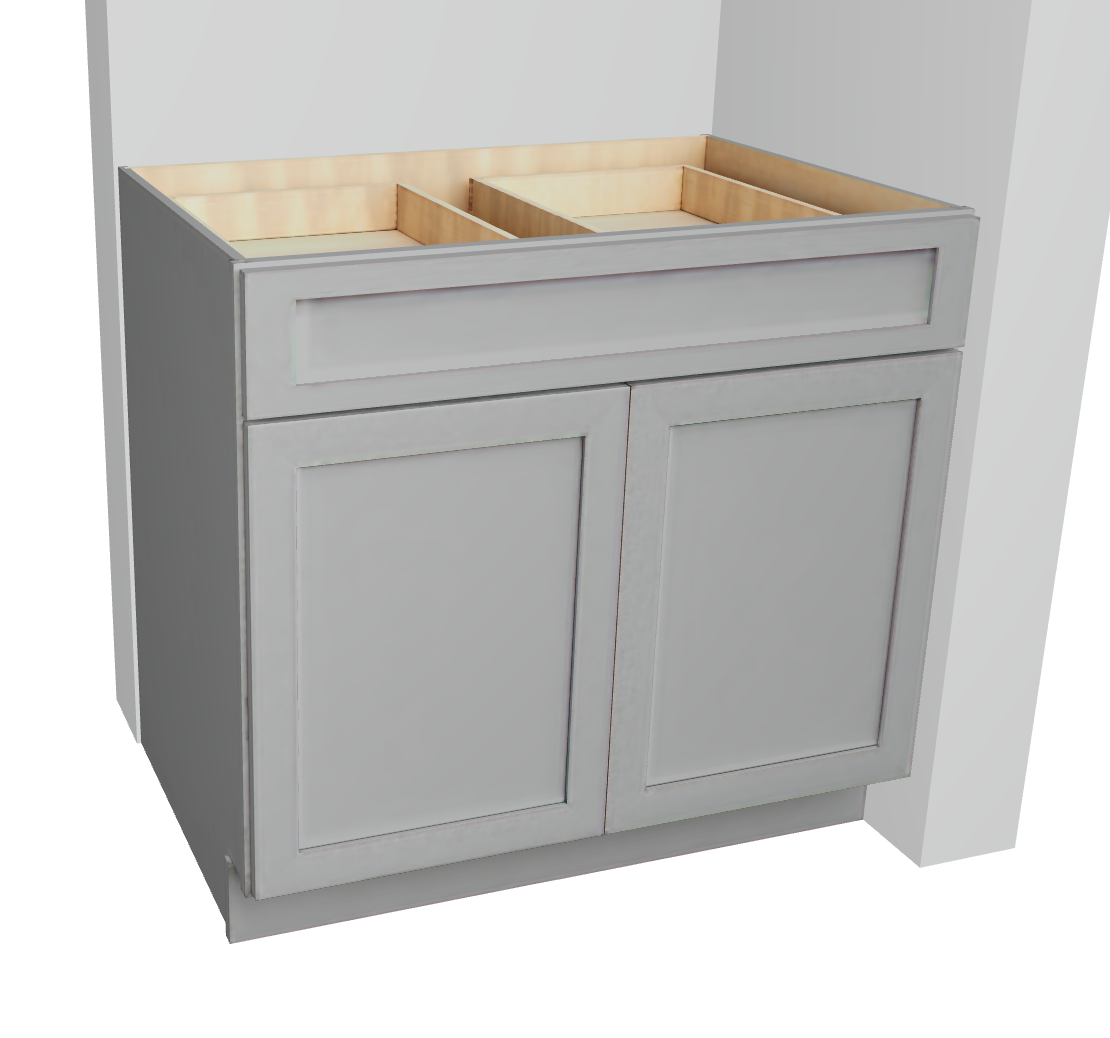 Base Cabinet Double Doors One Drawer Adjustable Shelf