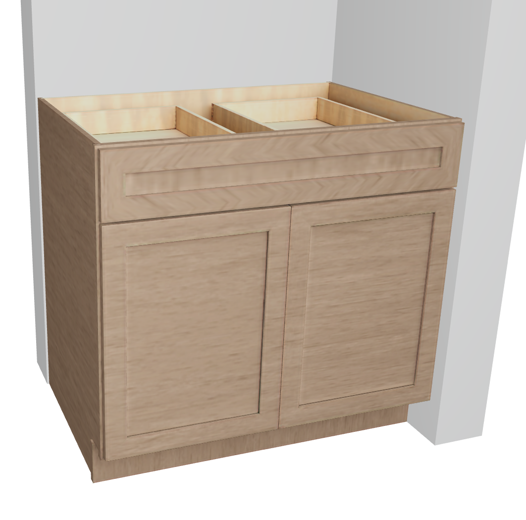 Base Cabinet Double Doors One Drawer Adjustable Shelf