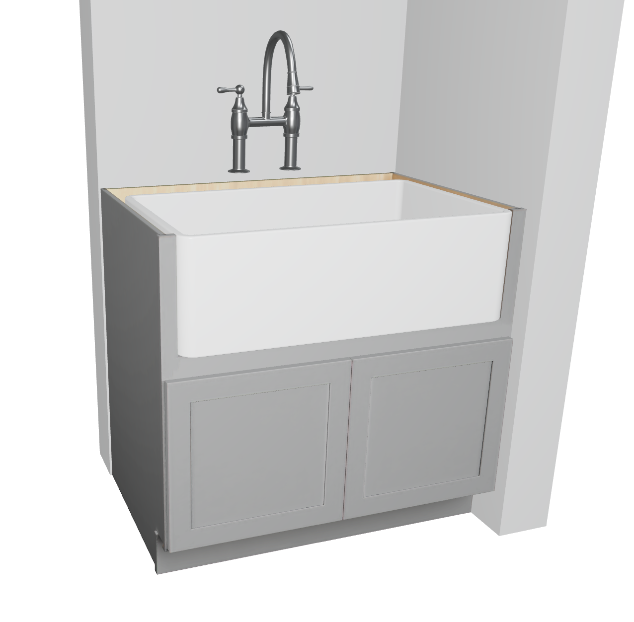 Farm Sink Base Cabinet Double Doors Storage Solution