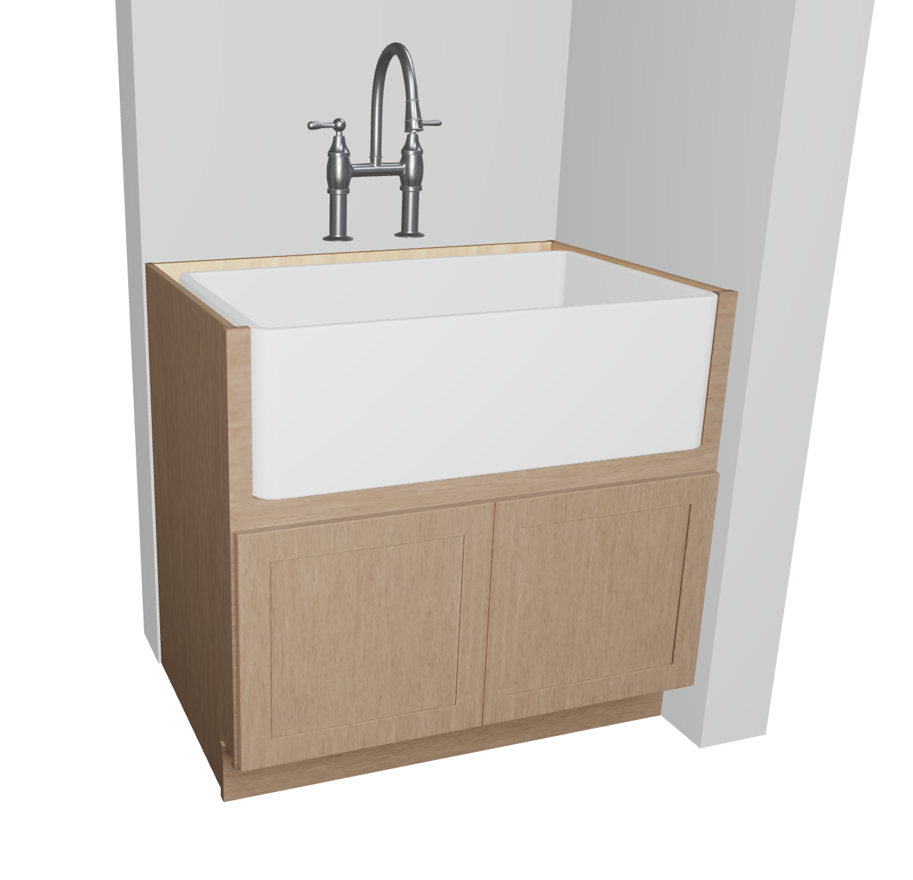 Farm Sink Base Cabinet Double Doors Storage Solution