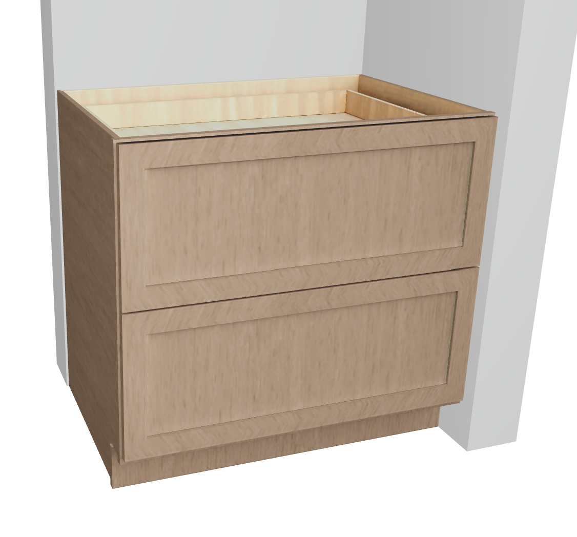 Base Cabinet Double Drawers For Storage