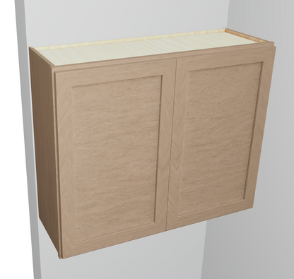Wall Cabinet Butt Doors Two Adjustable Shelves 30 Inch