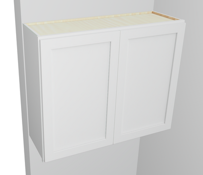 Wall Cabinet Butt Doors Two Adjustable Shelves 30 Inch