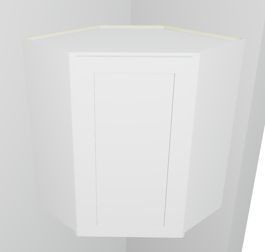 Diagonal Wall Cabinet L/R Door Two/Three Adj Shelves